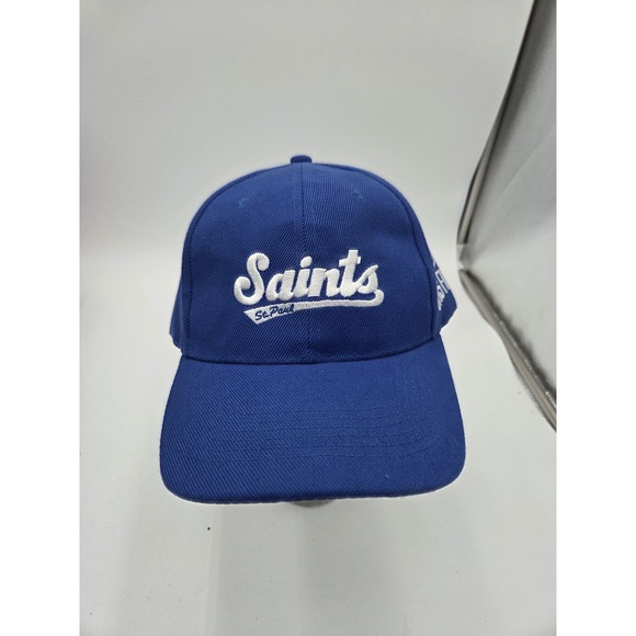 St Paul Saints Hat Cap Strap Back Blue CHS Field Mens MILB Baseball Script - Picture 1 of 6